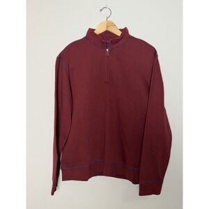Robert Graham Fulham Red Quarter Zip Pullover Sweater‎ Men's Large NEW $148